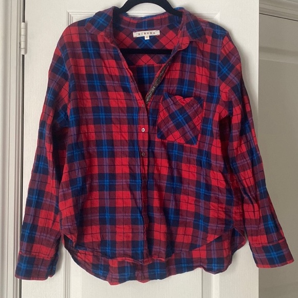 NWOT XiRENA Ashton bottom down plaid  shirt size S - Picture 9 of 9